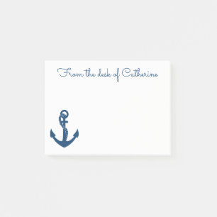 Nautical Navy Anchor Beach Ocean Sailor Sea Boat Post-it Notes