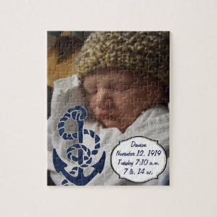 Nautical Navy Anchor Pattern Jigsaw Puzzle