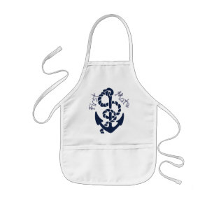 Nautical Navy Anchor Pattern Kids Apron