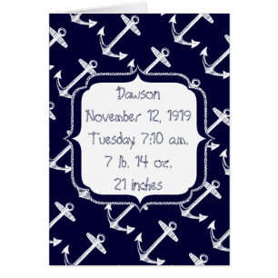 Nautical Navy Anchor Pattern New Baby Boy