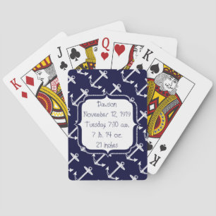 Nautical Navy Anchor Pattern Playing Cards
