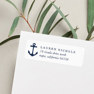 Nautical Navy Anchor Return Address Label