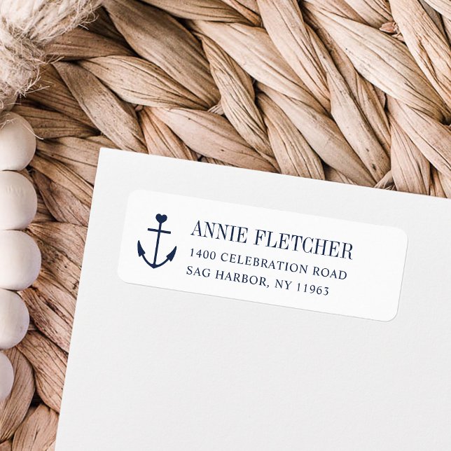 Nautical Navy Anchor Return Address Label (Creator Uploaded)