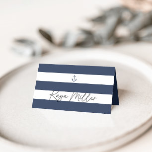 Nautical Navy Anchor Wedding Place Cards