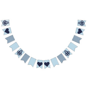 Nautical Navy and Light Blue Bunting Bunting