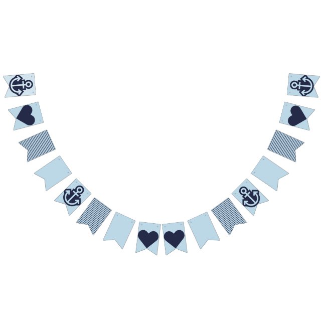 Nautical Navy and Light Blue Bunting Bunting (All)