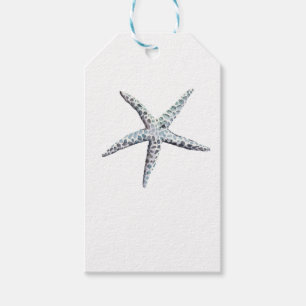 Nautical Navy and Pastel Light Blue Ocean Starfish Gift Tags