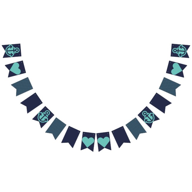 Nautical Navy and Teal Bunting (All)