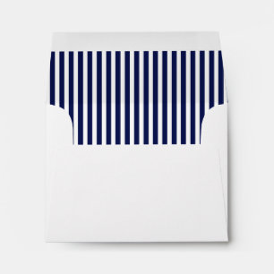 Nautical Navy and White Cabana Stripes Envelope