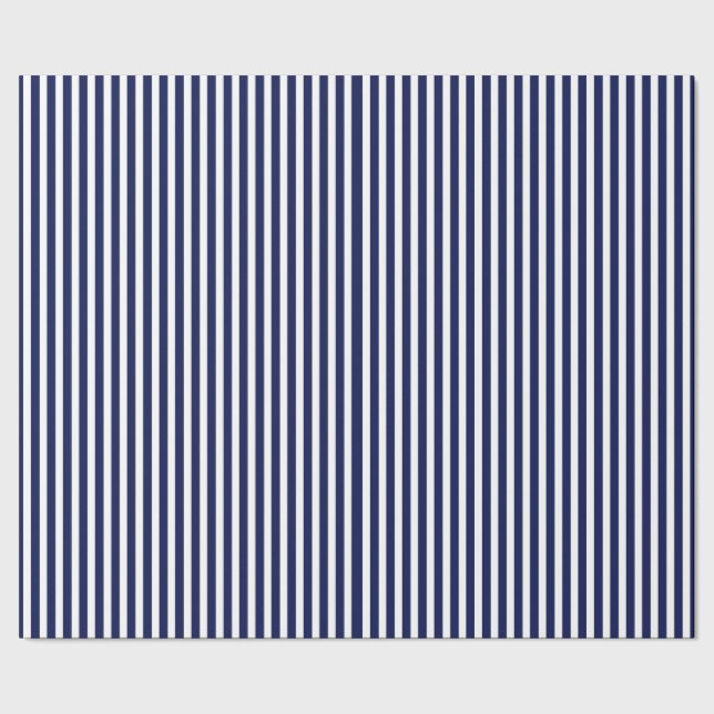 Nautical Navy and White Cabana Stripes Wrapping Paper (Seam)