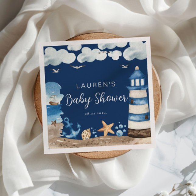 Nautical Navy Baby Shower Napkins (Creator Uploaded)