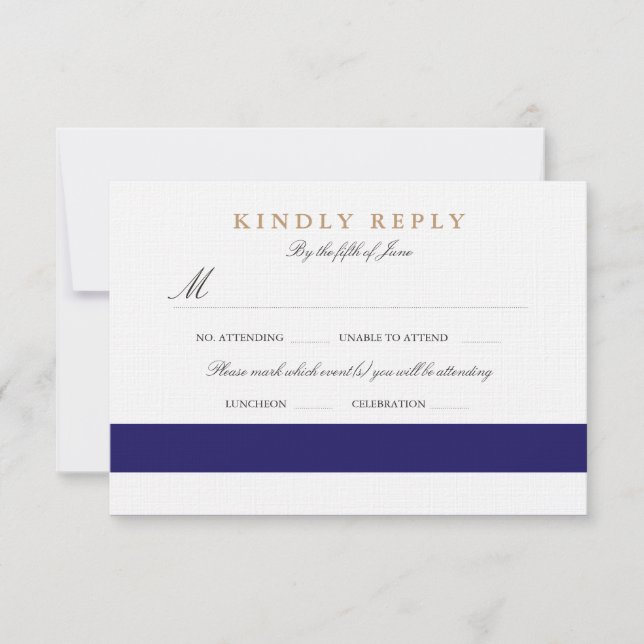 Nautical Navy Bat Mitzvah RSVP Card (Front)