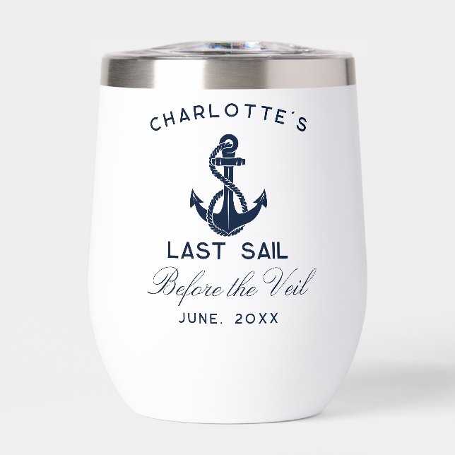 Nautical Navy Blue Anchor Bachelorette (Front)