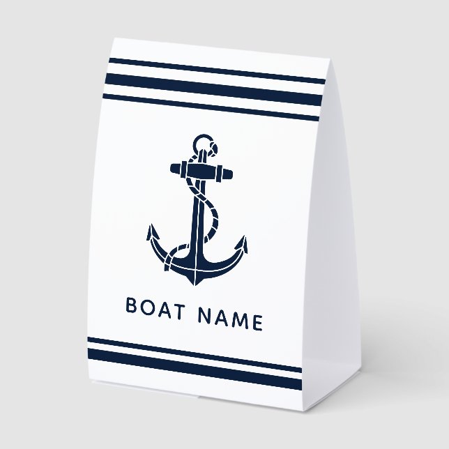 Nautical Navy Blue Anchor Boat Name Custom (Front)