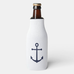 Nautical Navy Blue Anchor Bottle Cooler
