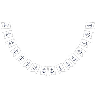 Nautical Navy Blue Anchor Bunting