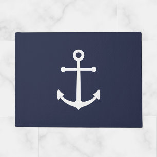 Nautical Navy Blue Anchor Doormat