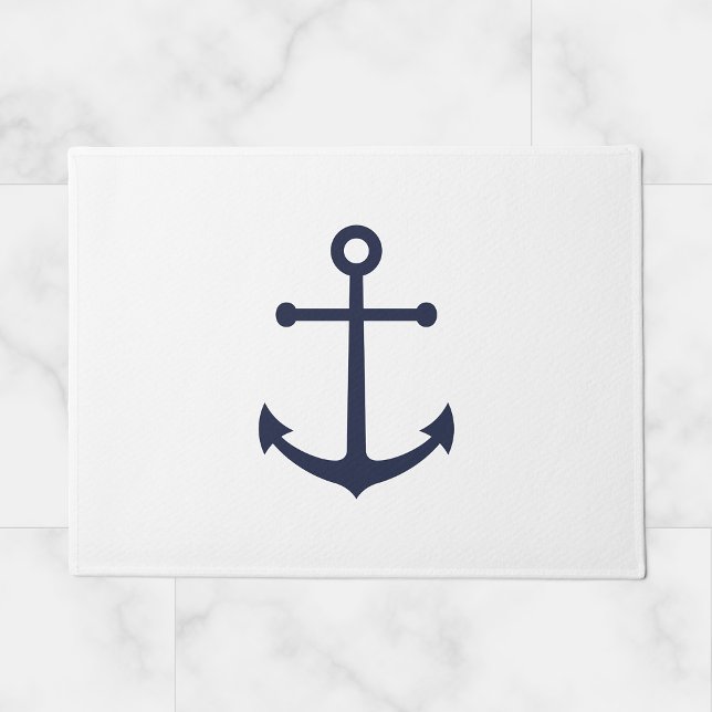 Nautical Navy Blue Anchor Doormat (Creator Uploaded)