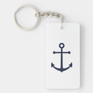 Nautical Navy Blue Anchor Key Ring