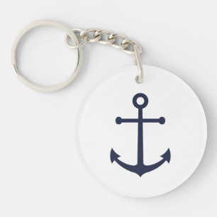 Nautical Navy Blue Anchor Key Ring