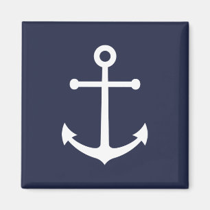 Nautical Navy Blue Anchor Magnet