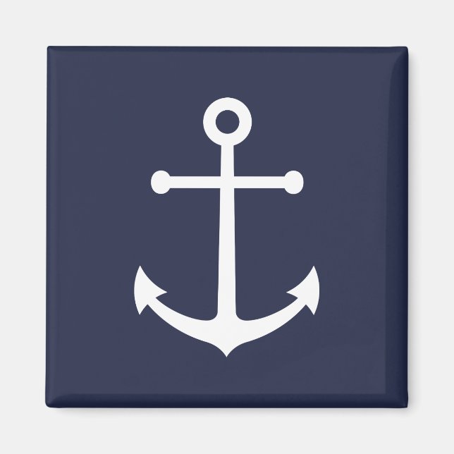 Nautical Navy Blue Anchor Magnet (Front)