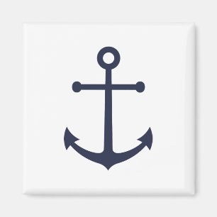 Nautical Navy Blue Anchor Magnet