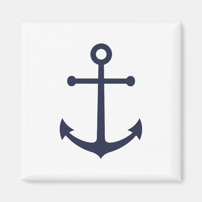 Nautical Navy Blue Anchor Magnet (Front)