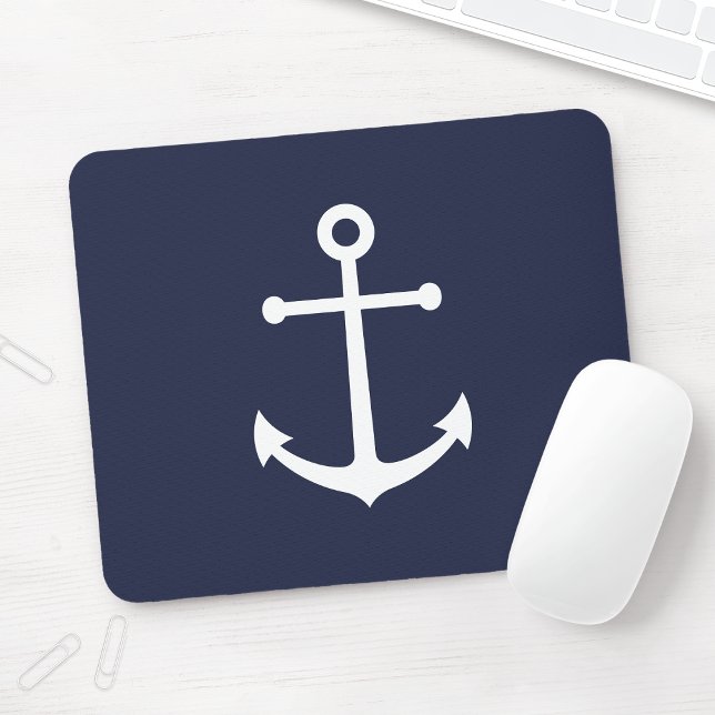 Nautical Navy Blue Anchor Mouse Pad (Creator Uploaded)