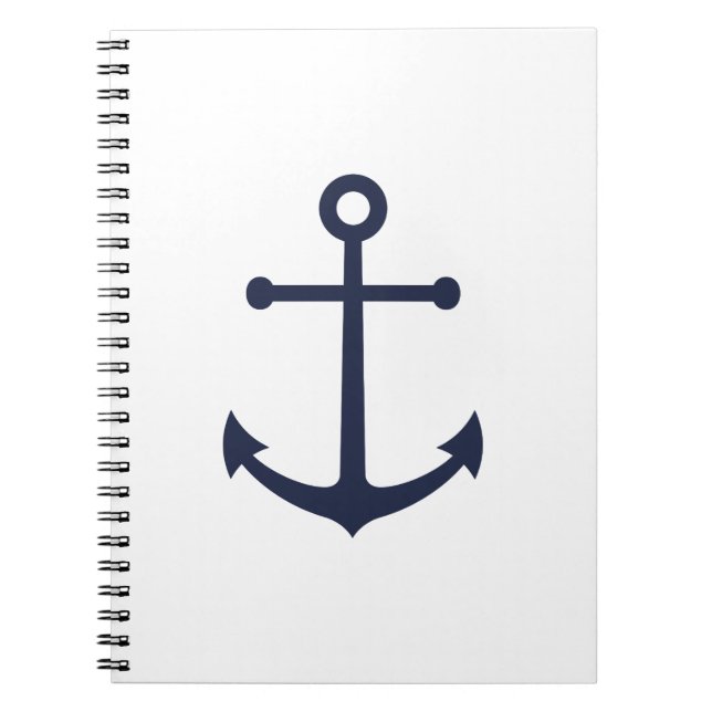 Nautical Navy Blue Anchor Notebook (Front)