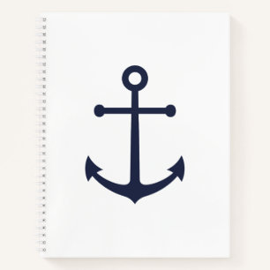 Nautical Navy Blue Anchor Notebook