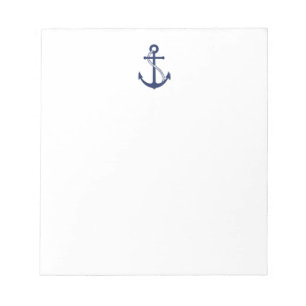 Nautical Navy Blue Anchor Notepad