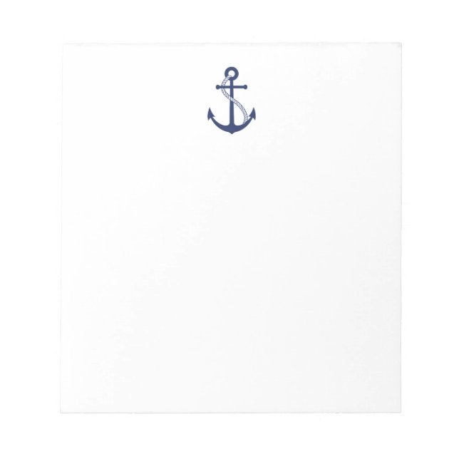 Nautical Navy Blue Anchor Notepad (Front)
