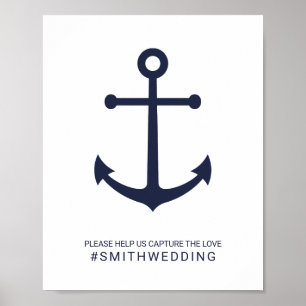 Nautical Navy Blue Anchor Oh Snap Wedding Sign