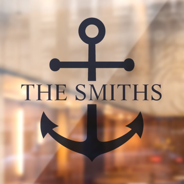 Nautical Navy Blue Anchor Personalised Family Name (Sheet 2)