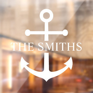 Nautical Navy Blue Anchor Personalised Family Name