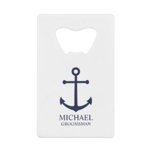 Nautical Navy Blue Anchor Personalised Groomsmen