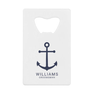 Nautical Navy Blue Anchor Personalised Groomsmen