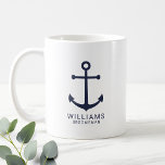 Nautical Navy Blue Anchor Personalised Groomsmen Coffee Mug<br><div class="desc">Modern Minimalist Nautical Navy Blue Anchor Personalised Groomsmen Mug featuring navy blue anchor and personalised groomsman's name with title in navy blue modern sans serif font style on white background. Also perfect for best man, father of the bride, ring bearer, maid of honour, flower girl, mother of the bride and...</div>