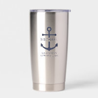 Nautical Navy Blue Anchor Personalised Groomsmen