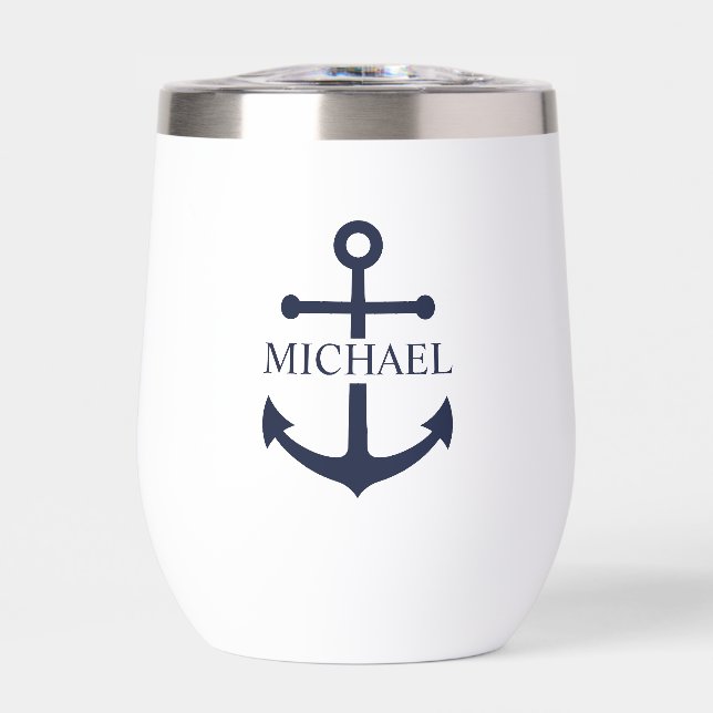 Nautical Navy Blue Anchor Personalised Name (Front)