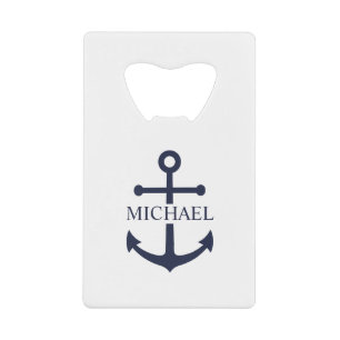 Nautical Navy Blue Anchor Personalised Name
