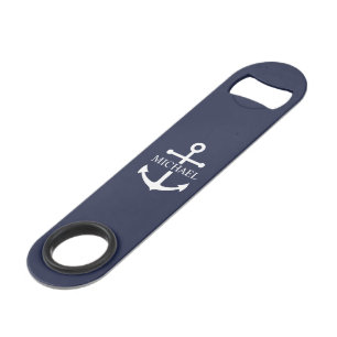 Nautical Navy Blue Anchor Personalised Name