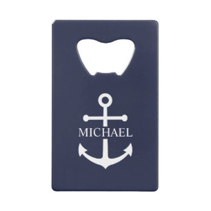Nautical Navy Blue Anchor Personalised Name