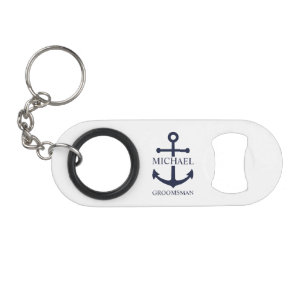 Nautical Navy Blue Anchor Personalized Groomsmen