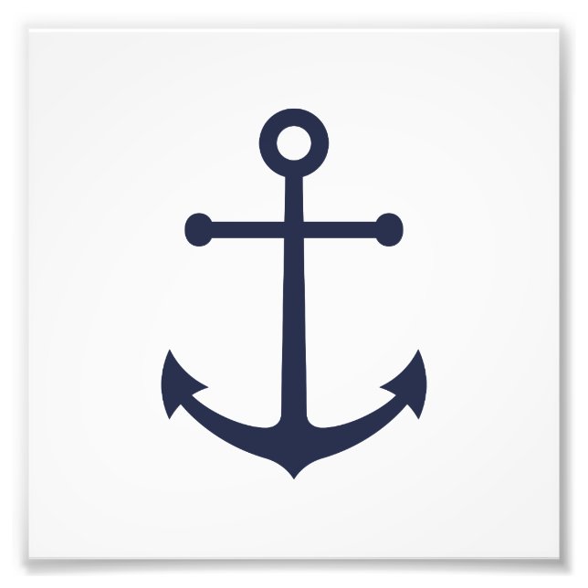 Nautical Navy Blue Anchor Photo Print (Front)