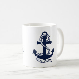 Nautical Navy blue Anchor {pick your colour} Mug