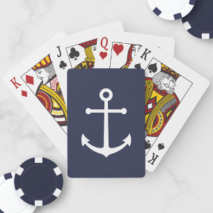 Nautical Navy Blue Anchor Playing Cards