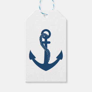Nautical Navy Blue Anchor Sailor Wedding Ocean Gift Tags