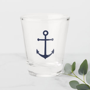 Nautical Navy Blue Anchor Shot Glass